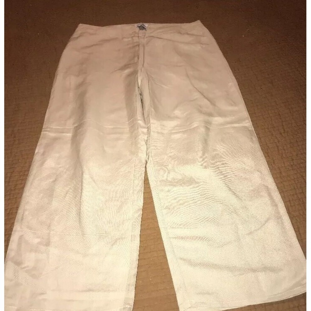 Ami Sanzuri Capri Pants Womens size 12 Rami Rayon Blend‎ Light Beige